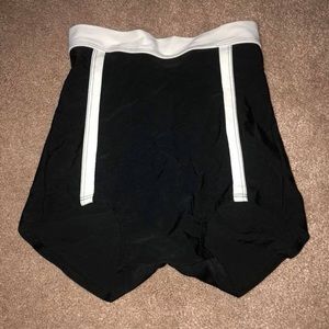 White and black dance shorts